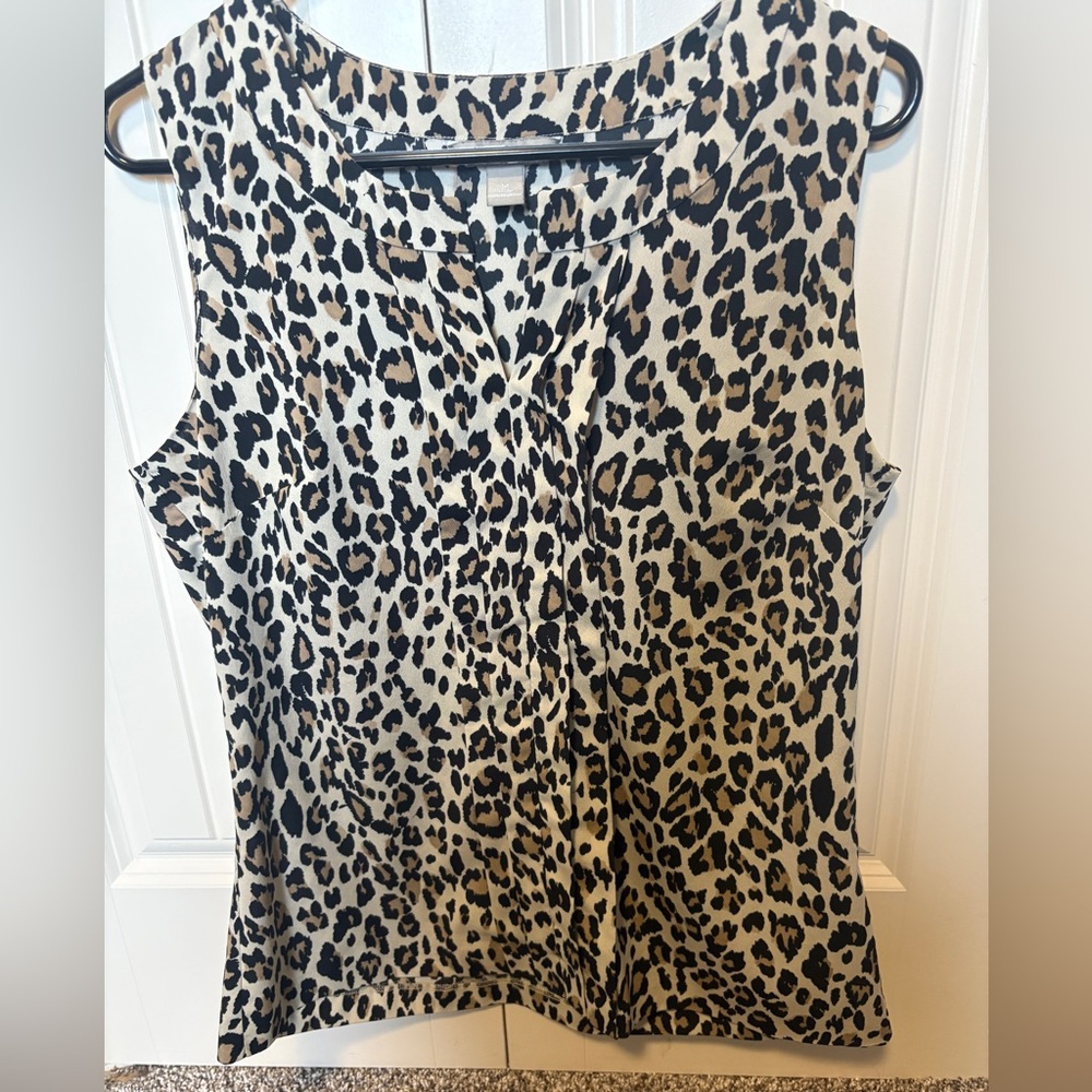 Banana Republic Animal Print Sleeveless Blouse